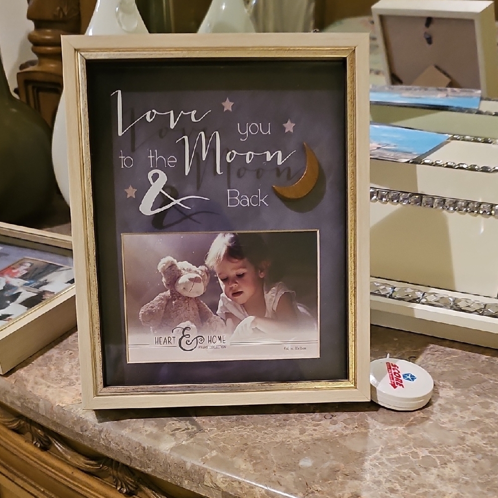 Gold And Cream Moon Star Picture Frame Brand New Shadow Box